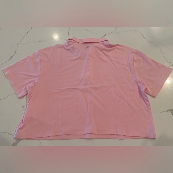 FABLETICS Boxy Short-Sleeve Polo Orchid Pink Large NWOT - Picture 7 of 15